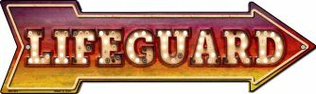 Lifeguard Bulb Letters Metal Arrow