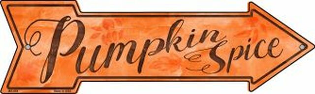 Pumpkin Spice Metal Arrow - decorative wall sign
