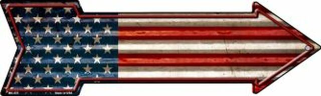 American Flag Corrugated Metal Arrow