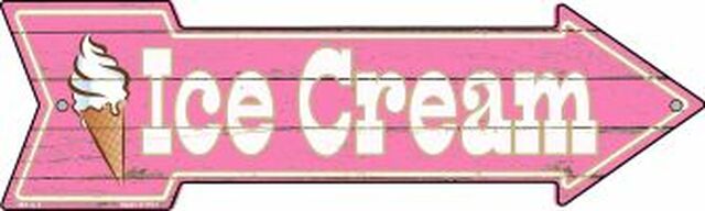 Ice Cream Metal Arrow - decorative wall sign