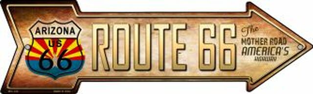 Route 66 Arizona Flag Metal Arrow