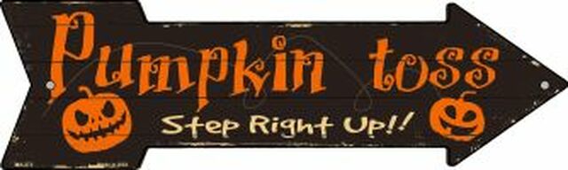 Pumpkin Toss Metal Arrow - decorative wall sign