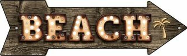 Beach With Trees Bulb Letters Metal Arrow