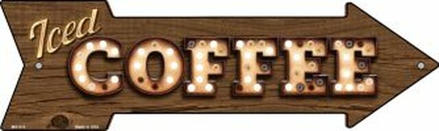 Iced Coffee Bulb Letters Metal Arrow