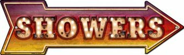 Showers Bulb Letters Metal Arrow