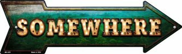Somewhere Bulb Letters Metal Arrow