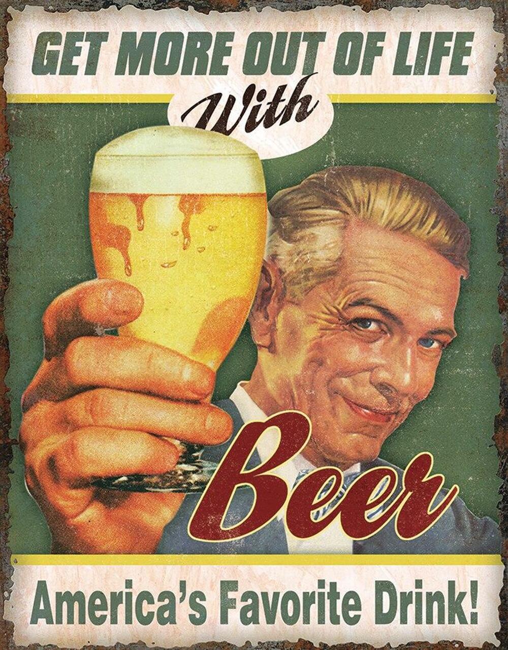 Beer - America's Favorite - tin sign wall decor