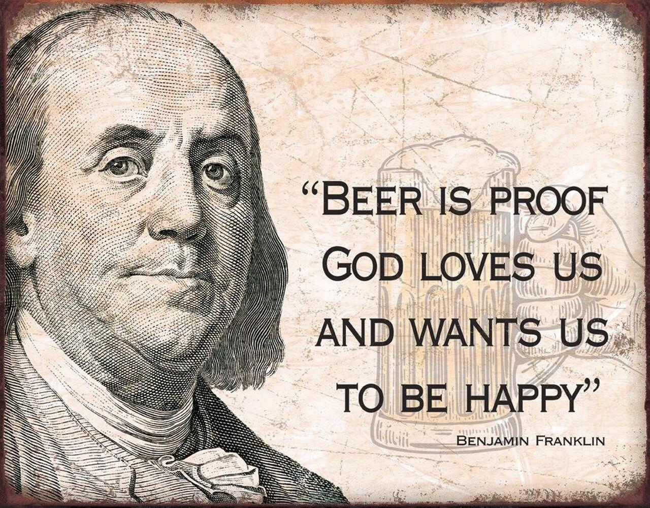 Ben Franklin - Beer - tin sign wall decor