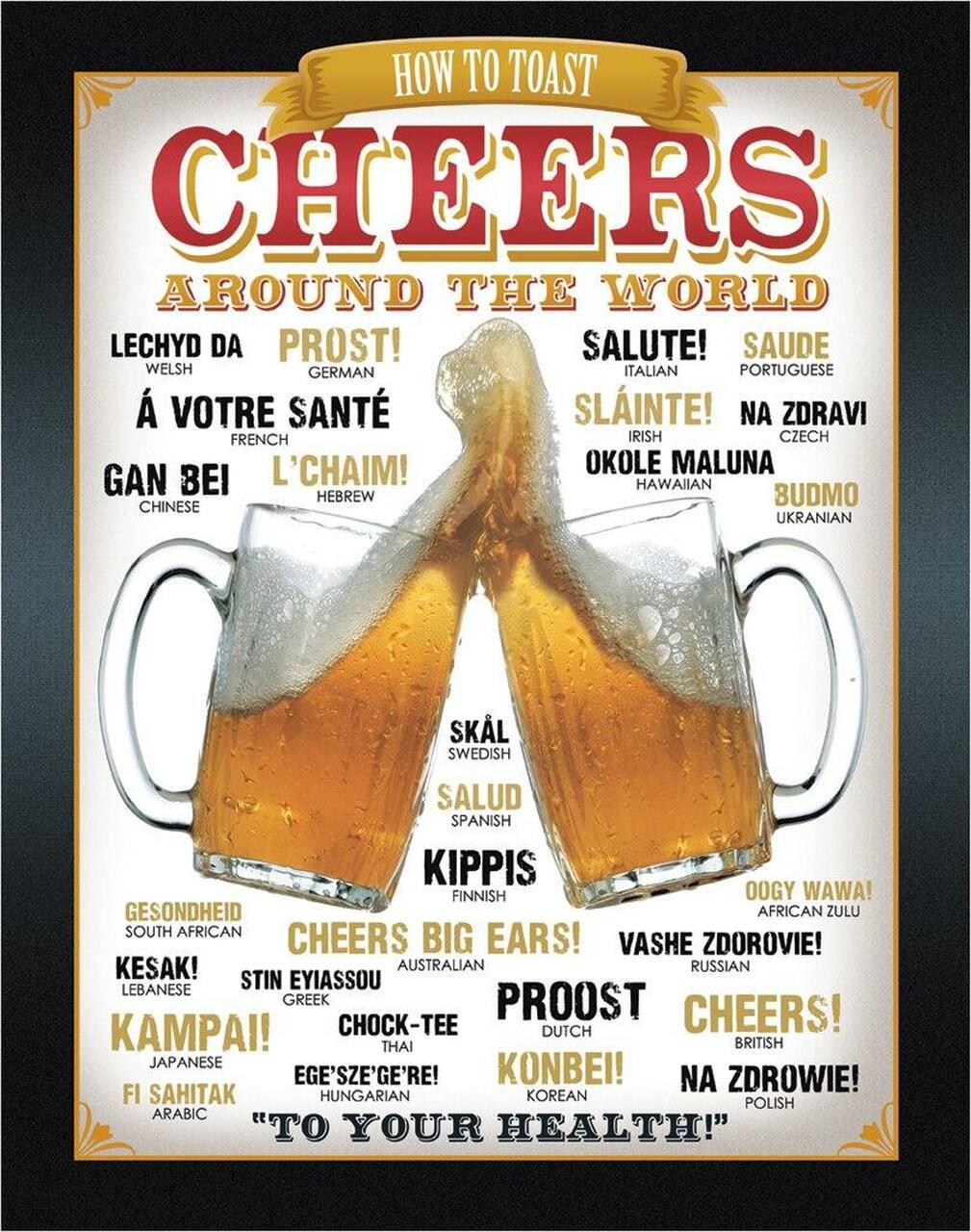 Cheers Around The World - tin sign wall decor