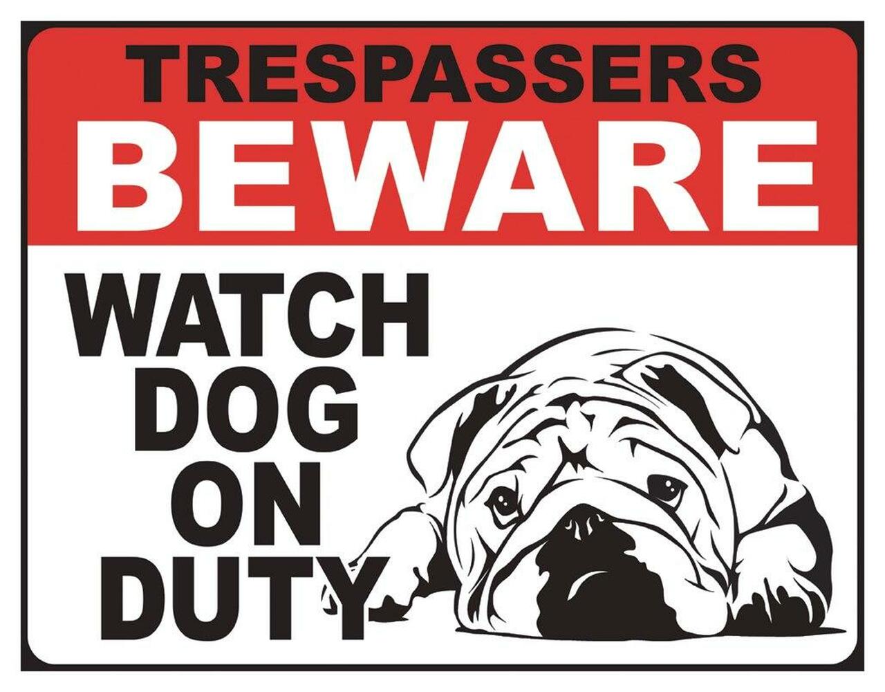 Dog on Duty - tin sign wall decor