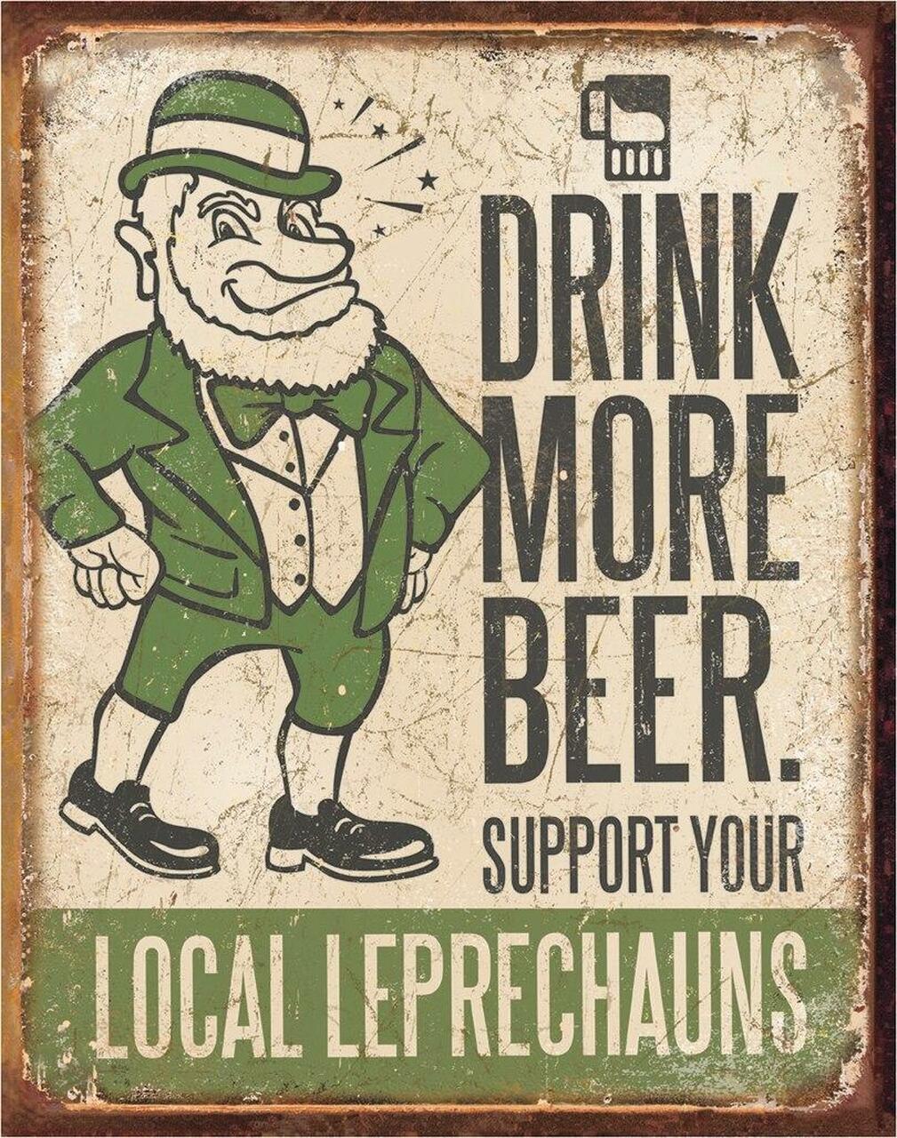 Drink More Beer - tin sign wall decor