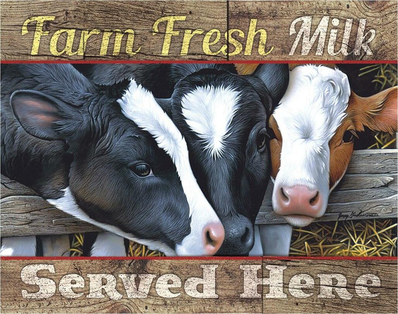 Farm Fresh Milk - tin sign wall decor
