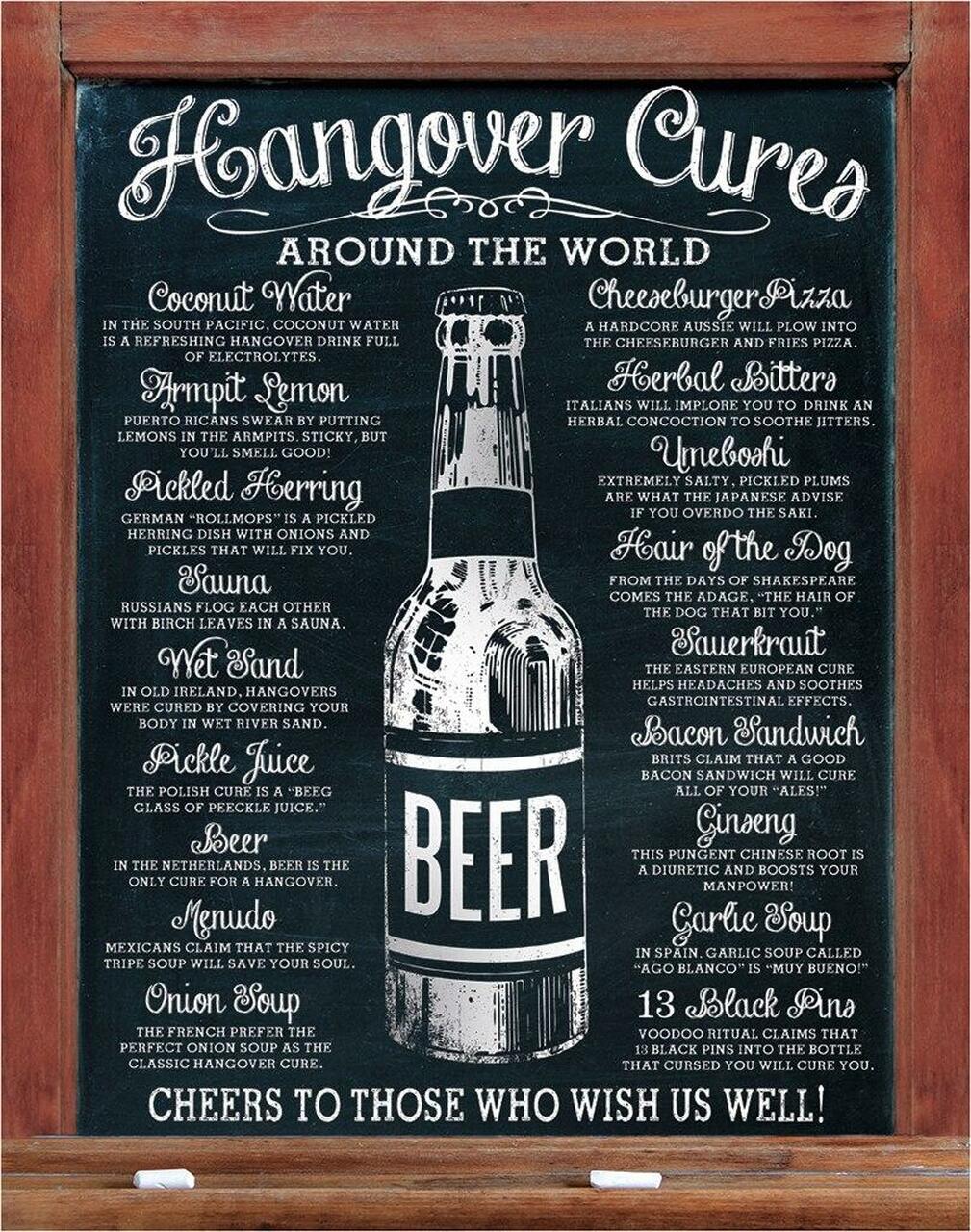 Hangover Cures - tin sign wall decor
