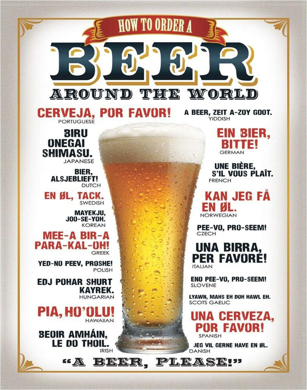 How to Order a Beer - tin sign wall decor