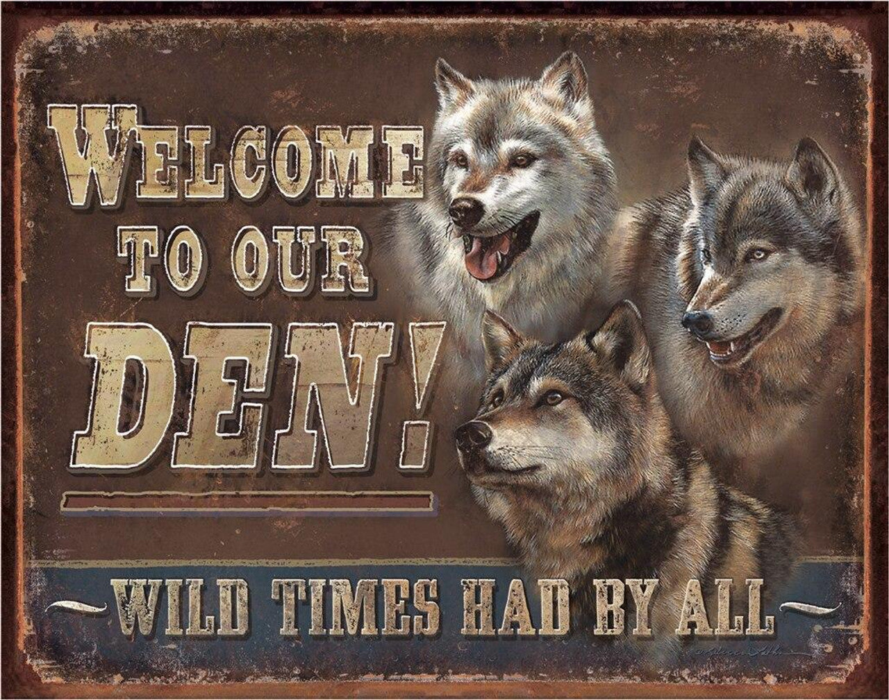 Welcome to Our Den - tin sign wall decor