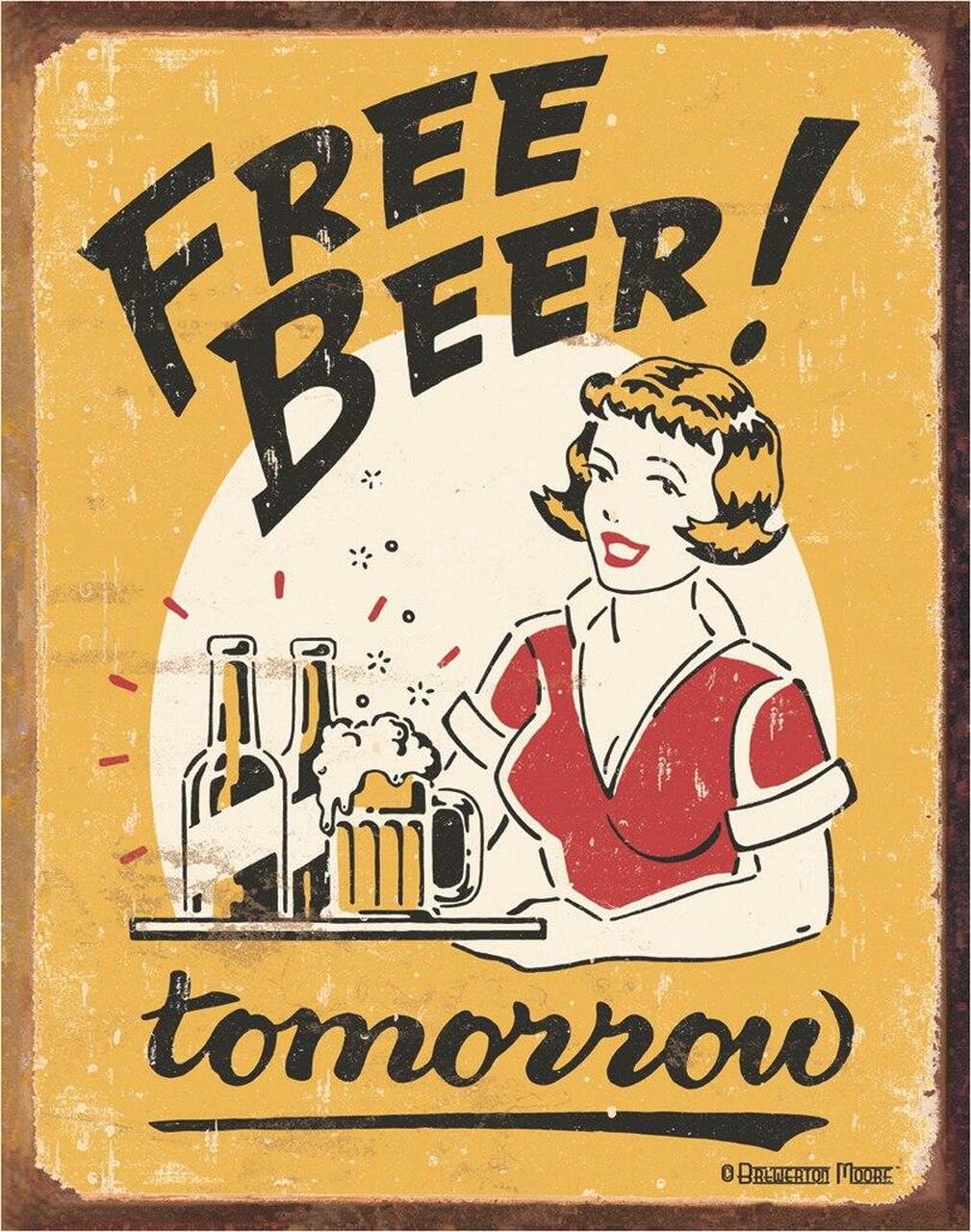 Free Beer - tin sign wall decor