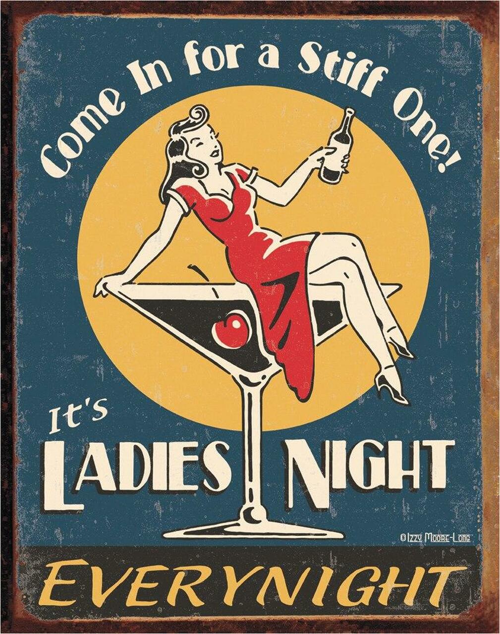 Ladies Night - tin sign wall decor