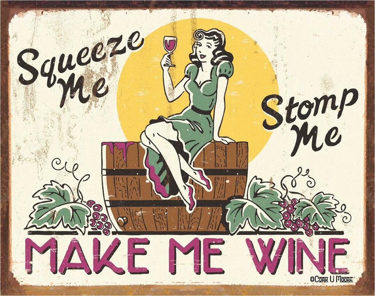 Make me Wine - tin sign wall decor