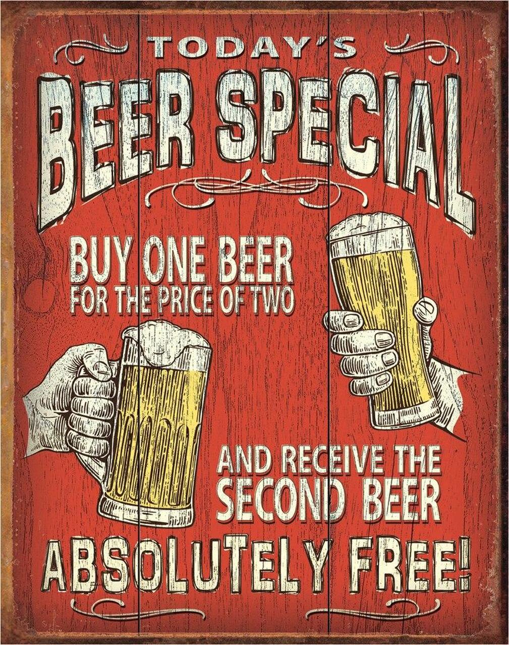 Today's Beer Special - tin sign wall decor