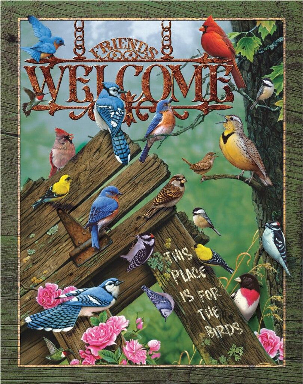 Welcome - Place for the Birds - tin sign wall decor