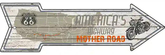 Americas Highway Metal Arrow Sign