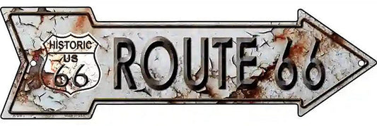 Rusty Route 66 Metal Arrow Sign