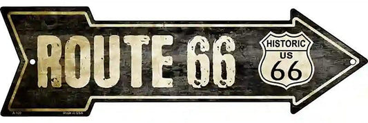 Vintage Route 66 Metal Arrow Sign
