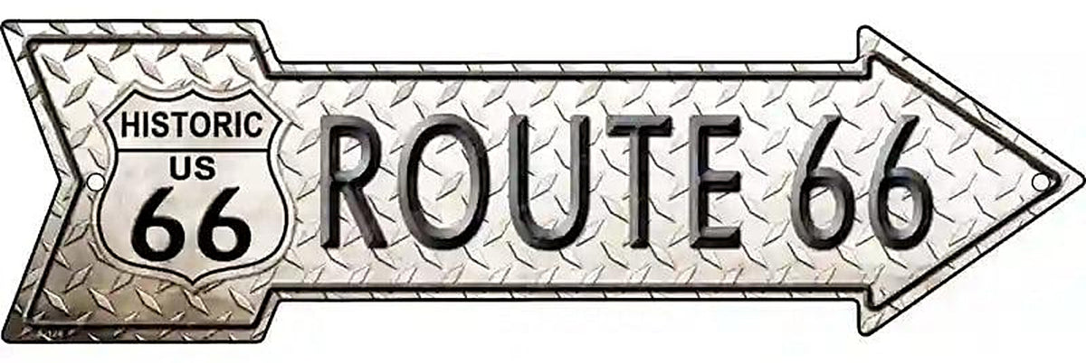 Diamond Route 66 Metal Arrow Sign