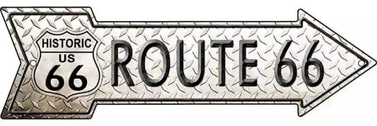 Diamond Route 66 Metal Arrow Sign