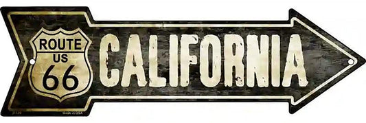 Vintage Route 66 California Metal Arrow Sign