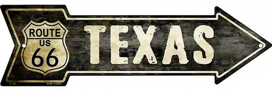 Vintage Route 66 Texas Metal Arrow Sign