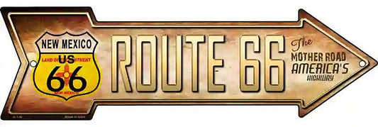 Route 66 New Mexico Flag Metal Arrow Sign