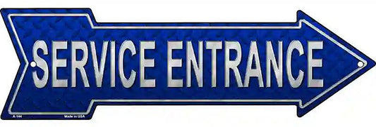 Service Entrance Metal Arrow Sign