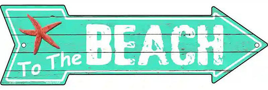 To The Beach Metal Arrow Sign