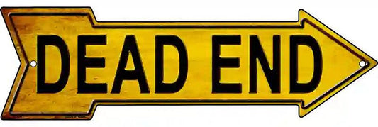 Dead End Metal Arrow Sign