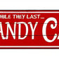Candy Canes Metal Arrow Sign