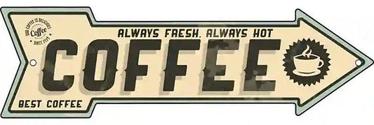 Coffee Metal Arrow Sign