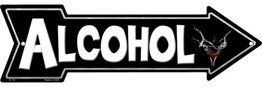 Alcohol Metal Arrow Sign