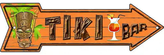 Tiki Bar Metal Arrow Sign