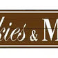 Cookies Milk Metal Arrow Sign