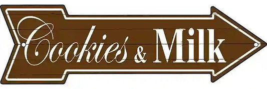 Cookies Milk Metal Arrow Sign