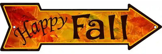 Happy Fall Metal Arrow Sign