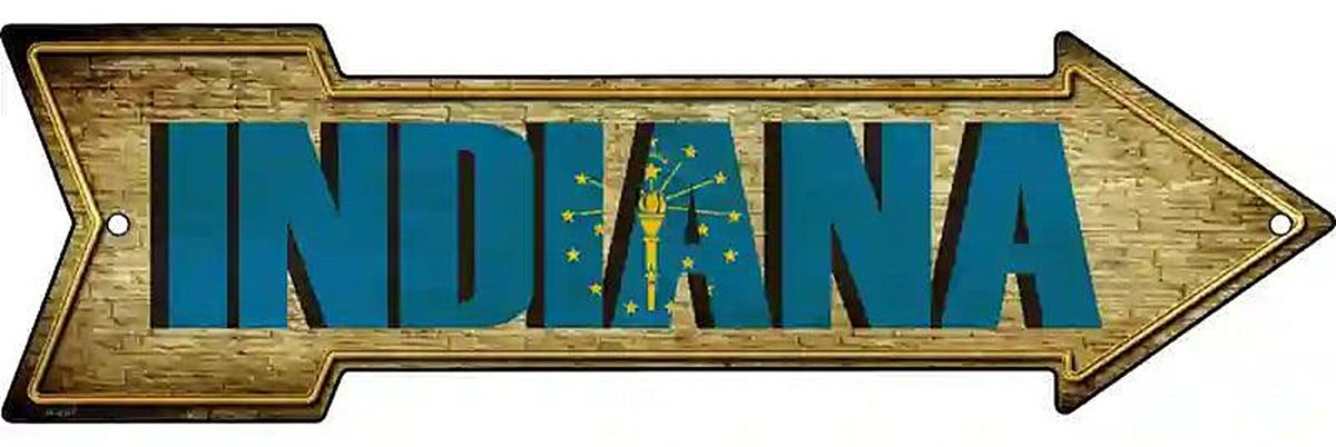 Indiana Metal Arrow Sign