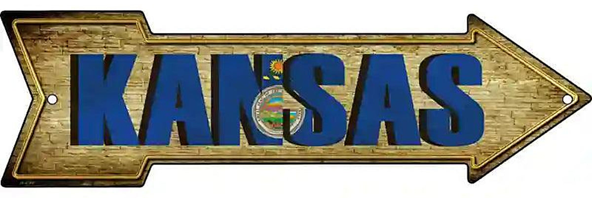 Kansas Metal Arrow Sign