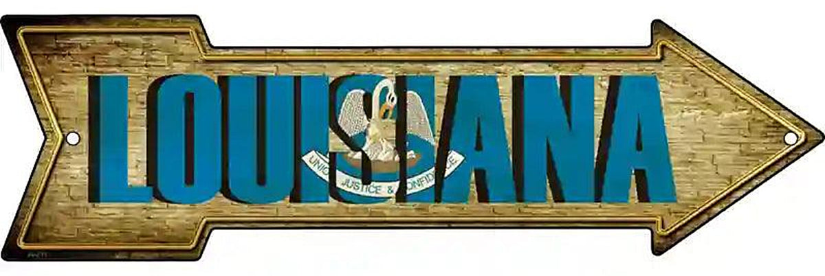 Louisiana Metal Arrow Sign