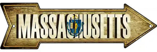 Massachusetts Metal Arrow Sign