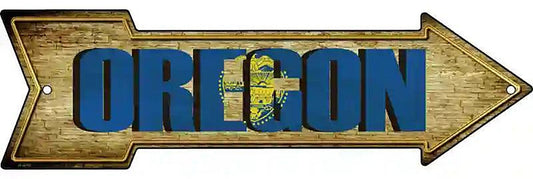 Oregon Metal Arrow Sign