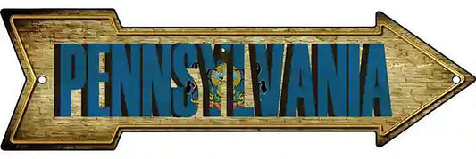 Pennsylvania Metal Arrow Sign