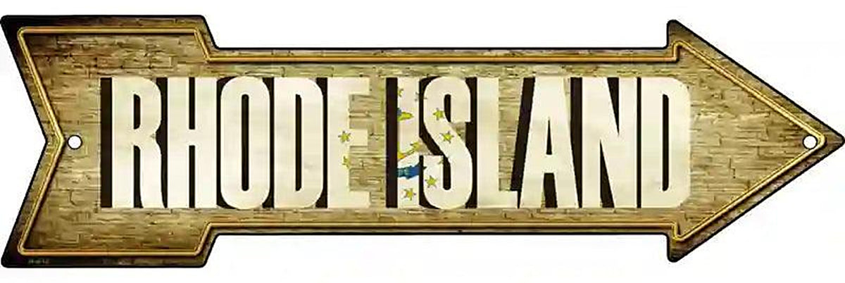 Rhode Island Metal Arrow Sign
