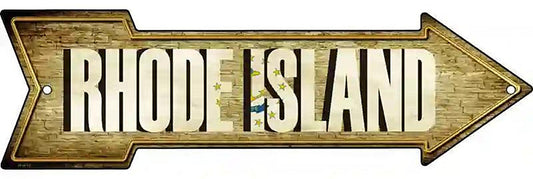 Rhode Island Metal Arrow Sign